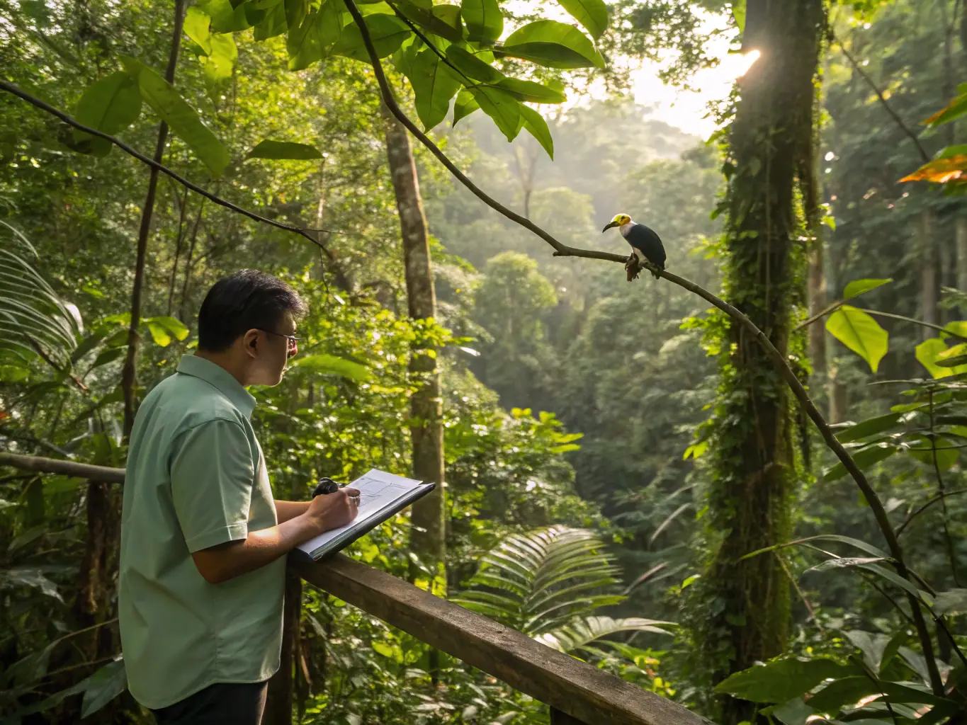 An image of a group of researchers monitoring partridge populations in their natural habitat, highlighting the scientific approach to conservation.